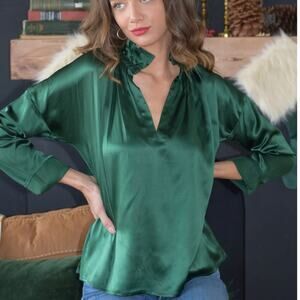 Never A Wallflower Jade Green Vicki Long Sleeve Top women’s size xs